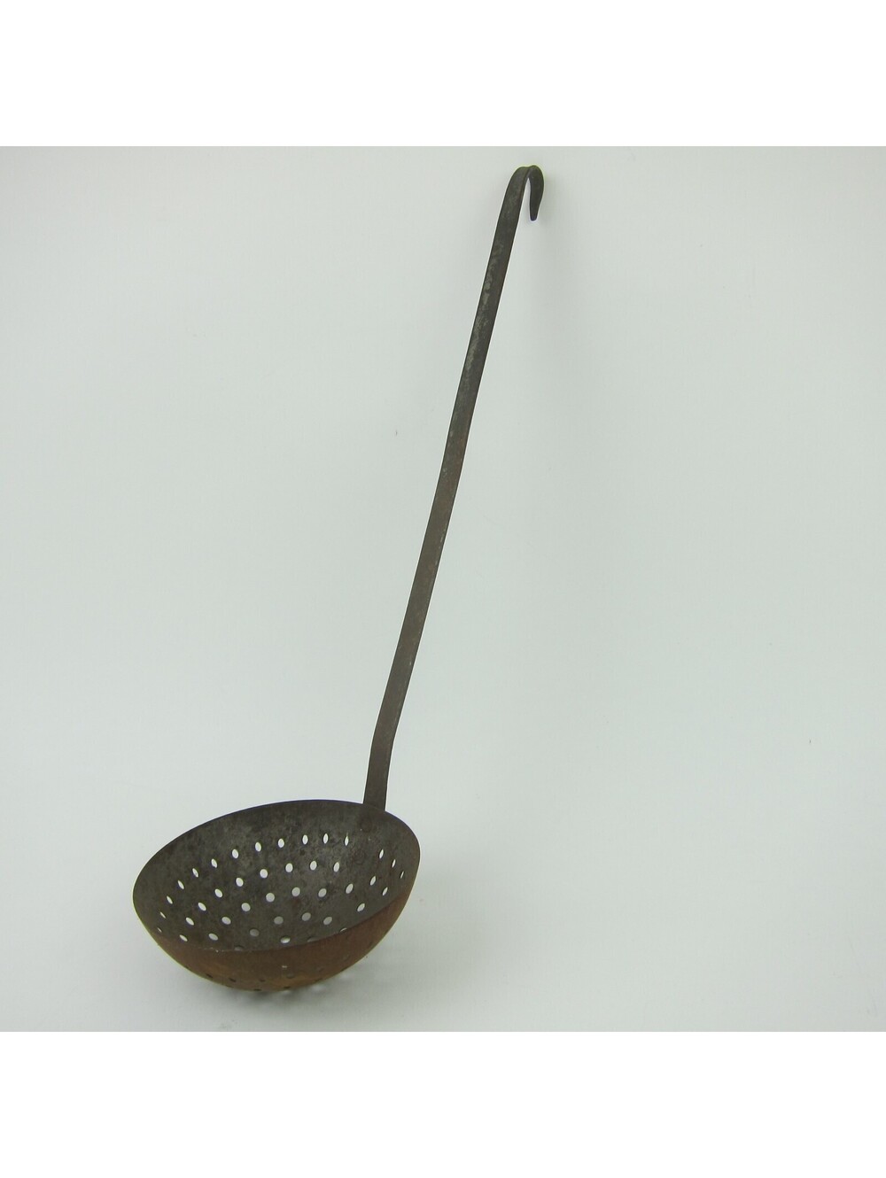 Antique Primitive Metal Sieve Ladle Long Handled Strainer Farmhouse Kitchen